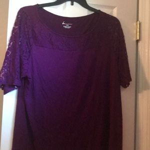 LB sheer lace arm Top